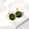 Pendientes de Acero Inoxidable con Hojas de Arce de Planta Real de Estilo Nuevo de Verano Transfronterizos Pendientes de Flor Eterna Resina de Colores Flor Real Colgantes Pequeños