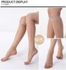 Medias de Boca de Pescado para Mujer Talla Grande Verano Ultradelgadas Antigancho Seda Pantimedias Color Piel Dedo Expuesto con Abertura Dedo Medio
