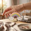 DA-25 Arco-Íris DIY Óleo de Gotejamento Acessórios de Liga Pingente Único Corda de Mão Colorida Coração de Arco-Íris Arqueado Pingente Arqueado