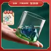 Copo de Vidro Colorido com Vista para Montanha, Copo de Água Estilo Japonês Retrô, Xícara de Chá, Copo de Whisky, Doméstico Resistente ao Calor e à Alta Temperatura, Festival Qixi