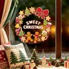 Guirnalda de Hombre de Jengibre Pegatinas Estáticas para Ventanas, Pegatinas de Ventana de Galleta, Pegatinas Decorativas de Cristal para Escaparates de Tiendas, Pegatinas Estáticas Navideñas para Ventanas al por Mayor