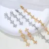 Pendientes de Aro con Cruz Cromada de Nuevo Estilo Más Vendidos Transfronterizos, Personalidad de Moda Europea y Americana, Conjunto Versátil de Joyería para Pulsera y Pendientes para Hombres y Mujeres