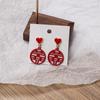 Pendientes de plata 925 con forma de aguja, diseño festivo de novia roja, palabra feliz, nudo chino, gato de la suerte, linterna, borla, Año Nuevo
