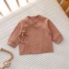 Roupas de Macacão Meia-manga para Recém-nascidos Roupa de Bebê Primavera e Outono Aa Algodão Puro Roupas de Base Sem Costura para Bebês e Crianças Pequenas Quatro Estações