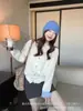 Otoño e Invierno Nuevo Estilo Empalme Estilo Coreano Juvenil Falso Dos Piezas Cuadros Cardigan de Punto Chaqueta Color de Contraste Suéter Ins Ropa para Mujer