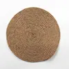 Manteles redondos tejidos, tapetes de plástico PP termoaislantes, posavasos y tapetes para cuencos de estilo simple, tapetes decorativos impermeables para mesas de comedor del hogar