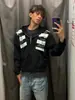 Sudadera con capucha y estampado de letras, prenda exterior unisex, estilo callejero europeo y americano moderno, silueta cleanfit, chaqueta de corte regular