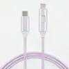 Cable de Datos con Luz LED Hueca de Colores 120W Carga Súper Rápida Adecuado para Apple Tipo-C Cable de Carga Fuente de Fábrica