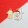 Accesorios para Joyería DIY Navidad Aleación Goteo de Aceite Guantes de Papá Noel Campana Muñeco de Nieve Colgante Pendientes Colgante