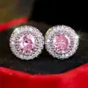 Brincos redondos com textura estilo Hong Kong, com diamantes completos, femininos, europeus e americanos, de alta qualidade, redondos, vazados, joias personalizadas e inovadoras.