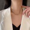Collar de acero de titanio con personalidad de moda, diseño nicho, cadena de clavícula de escama de pez, sentido de alta gama europeo y americano, cadena para camiseta, joyería de internet