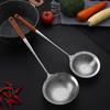 Colador de acero inoxidable 304 para cocina doméstica, colador de pimienta frita con orificio denso para fugas, cuchara para albóndigas, colador con mango de madera para ollas calientes.