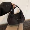 Bolsa Plissada Feminina 2024 Nova Moda Moda Casual Bolsa de Ombro Grande Capacidade Bolsa Transversal Bolsa de Aula