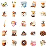 50 Adesivos Temáticos de Café Amazon Transfronteiriço Mais Vendidos Adesivos de Café Não Repetitivos Diário Criativo DIY