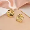 Brincos Hidráulicos de Gota de Óleo Moda Tendência Personalidade Transfronteiriça Ouro 18K Aço Inoxidável Não Desbota Brincos Minimalistas de Alto Padrão