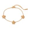 Collar con colgante de flor chapado en oro elegante de Aogu, estilo transfronterizo, para mujer, estilo nicho INS, cadena de clavícula de acero inoxidable fresca.