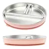 Nuevo plato dividido de silicona para niños, vajilla de acero inoxidable 304, tazón para comer para entrenamiento de comidas, fábrica de logotipos personalizados