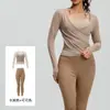 Conjunto de Tres Piezas de Ropa de Yoga Ajustada Primavera/Verano con Cubierta de Malla, Transpirable para Deportes y Fitness, Conjunto de Pantalones de Yoga de Cintura Alta Levanta Glúteos para Mujer
