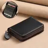 Bolsa de Tarjetas Simple Explosiva Piel Suave para Hombre Gran Capacidad Multi-Tarjeta Organizador de Tarjetas Portatarjeta de Licencia de Conducir Ultradelgado