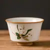 Juego de Té Cerámico Kung Fu Taza de Té Individual Taza Única Taza de Maestro Película de Apertura del Horno Ru Juego de Tazas para Degustación de Té Casero Personalizado