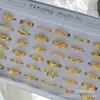 Anillos Grandes de Gypsophila Chapados en Oro de Oferta para Mujer, Varios Anillos con Forma de Corazón, Anillos con Carácter de Fortuna, Anillos para Mujer, Joyería de Oro Arena al por Mayor de Fabricantes