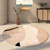 Alfombra redonda minimalista moderna para dormitorio, absorbente, para sala de estar, sofá, mesa de centro, manta, antideslizante, completa, suave, de cachemira