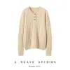Suéter de Punto Trenzado con Media Cremallera 100% Cachemira para Mujer, Otoño Trendy Retro Perezoso Sensación de Alta Gama Capa Base