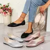 Sapatos Femininos Mary Jane Baixos com Estilo Francês, Sapatos Elegantes de Couro Slip-On para o Trabalho, Tamanhos 35-42, 43, 44