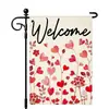 Bandera de Jardín Nueva de San Valentín de Amazon, Doble Cara, Uso en Exteriores, Patrón de Corazón, Bienvenida al Jardín, Bandera para Exteriores