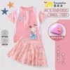 Nuevo y lindo traje de baño infantil de la princesa Elsa para niñas, conjunto de dos piezas para niños pequeños, vestido de baño de verano de secado rápido con protección solar
