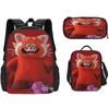 Mochila Escolar de Deformación Juvenil Nueva de Turning Red, Estudiante de Primaria y Secundaria, Mochila de Tres Piezas Periférica de Película de Anime