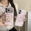 Funda de teléfono magnética con soporte de oso de helado lindo 17promax adecuada para 16pro magnética de doble capa 15Proma