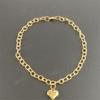 Colar Pet Corrente Cruz Coração Pêssego Dourado Tamanhos Variados Colar Corrente Gato Moda Joia Estilo Hip-Hop Punk