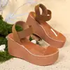 Sandalias de Cuña con Tira Transparente de Comercio Exterior Talla 34 Verano 2026 Nuevas Sandalias Romanas de Tira Elástica Talla Grande Suela Gruesa para Mujer