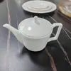 Suministro Directo de Fábrica Hotel Club Porcelana Blanca Cafetera Tetera Vinagrera Olla de Vino Se Puede Elegir la Imagen y Agregar Logo