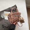 Bolso Pequeño de Textura de Alta Gama para Mujer 2025 Nuevo Verano Popular Versátil Bolso Cruzado Cartera Impresa de Moda Bolso Balde