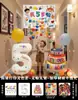 Decoración de Escena de Cumpleaños Lluvia de Globos para Cumpleaños Infantil Niño de 3 Años 2 Años Atmósfera de Ceremonia Tela Colgante para Niña Pequeña