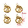 Conector de placa espiral chapado en oro de acero inoxidable, colgante espiral, collar DIY, aretes, accesorios de joyería