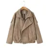 Familia Z Comercio Exterior Transfronterizo Spot ZA Estilo Europeo y Americano Ropa para Mujer Otoño Terciopelo Puro Estilo Callejero Ropa de Motociclista Chaqueta Corta Abrigo
