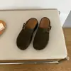 Sandalias de cuero tipo mocasín para mujer con plataforma gruesa y punta redonda, nuevo estilo otoño 2026