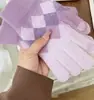 Luvas Meias de Diamante Quentes para Escrever no Inverno Xadrez Tricotadas Versáteis Dedos Livres Tela Sensível ao Toque Luvas de Nova Moda