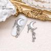 Cadena de Estrella Luna Manicura Estilo Celebridad de Internet Nuevo LZ Circonita Plateada Gota de Aceite Negro y Blanco Explosión Estelar Decoración de Uñas Creciente