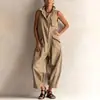 Verano 2026 Nuevo Ropa Femenina Europea y Americana Casual para el Trabajo Color Sólido Cuello en V Mono Romper Simple a la Moda