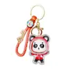 Dibujos animados hielo lindo mascota panda creativo llavero para coche sobre rojo de red colgante un par de exquisitos pequeños regalos al por mayor
