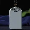 Jade Hetian de Xinjiang Zafiro Verde Torre Primera Calidad Material Fino Cuatro Brazos Guanyin Colgante de Paisaje para Hombres y Mujeres Colgante de Jade