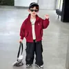 Jaqueta moderna infantil para meninos, novo estilo primavera e outono 2026, cardigã soltinho para bebês, casaco de bebê estiloso