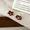 Moda Retro Lujo Ligero Elegante Gama Alta Pendientes de Gota de Aceite Rojo Ancola Colección Pendientes Simples y Versátiles para Mujer