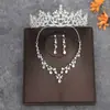 Conjunto de Três Peças de Adereços de Cabeça Coroa Noiva Casamento Estilo Coreano Super Imortal Beleza Vestido de Casamento Adereços de Cabeça Atmosféricos Coroa para Dez Oito Anos Feminino