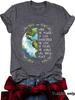 Camiseta informal holgada de manga corta con cuello redondo y estampado de la Tierra de Amazon Independent Station para mujer, venta al por mayor
