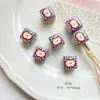 Año Nuevo Rojo Linda Manzana Amor Cuadrado Cuentas Hecho a Mano DIY Cadena para Teléfono Bolso Pulsera Colgante Accesorios de Joyería Material